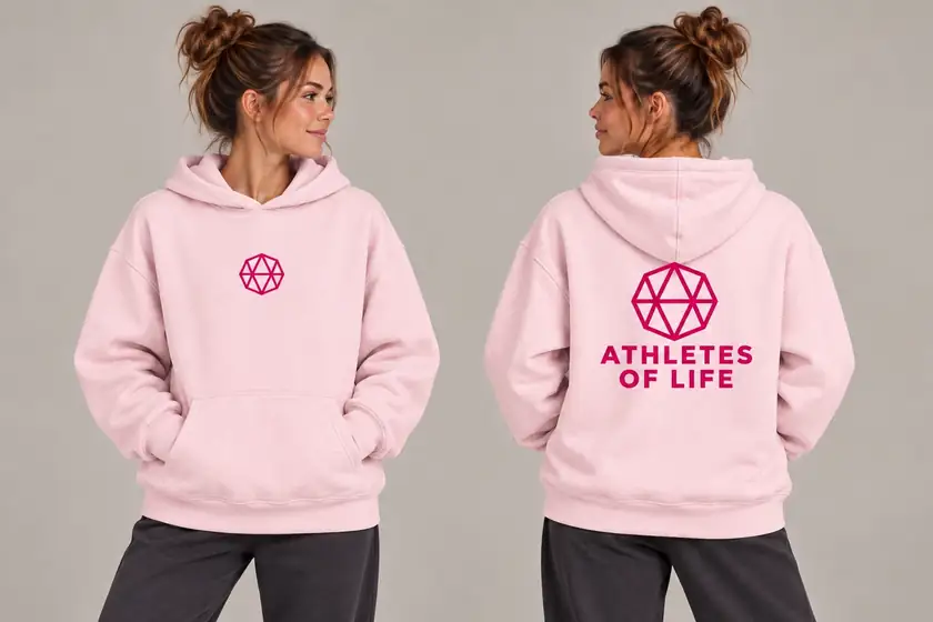Athletes of Life Hoodie in Light Pink